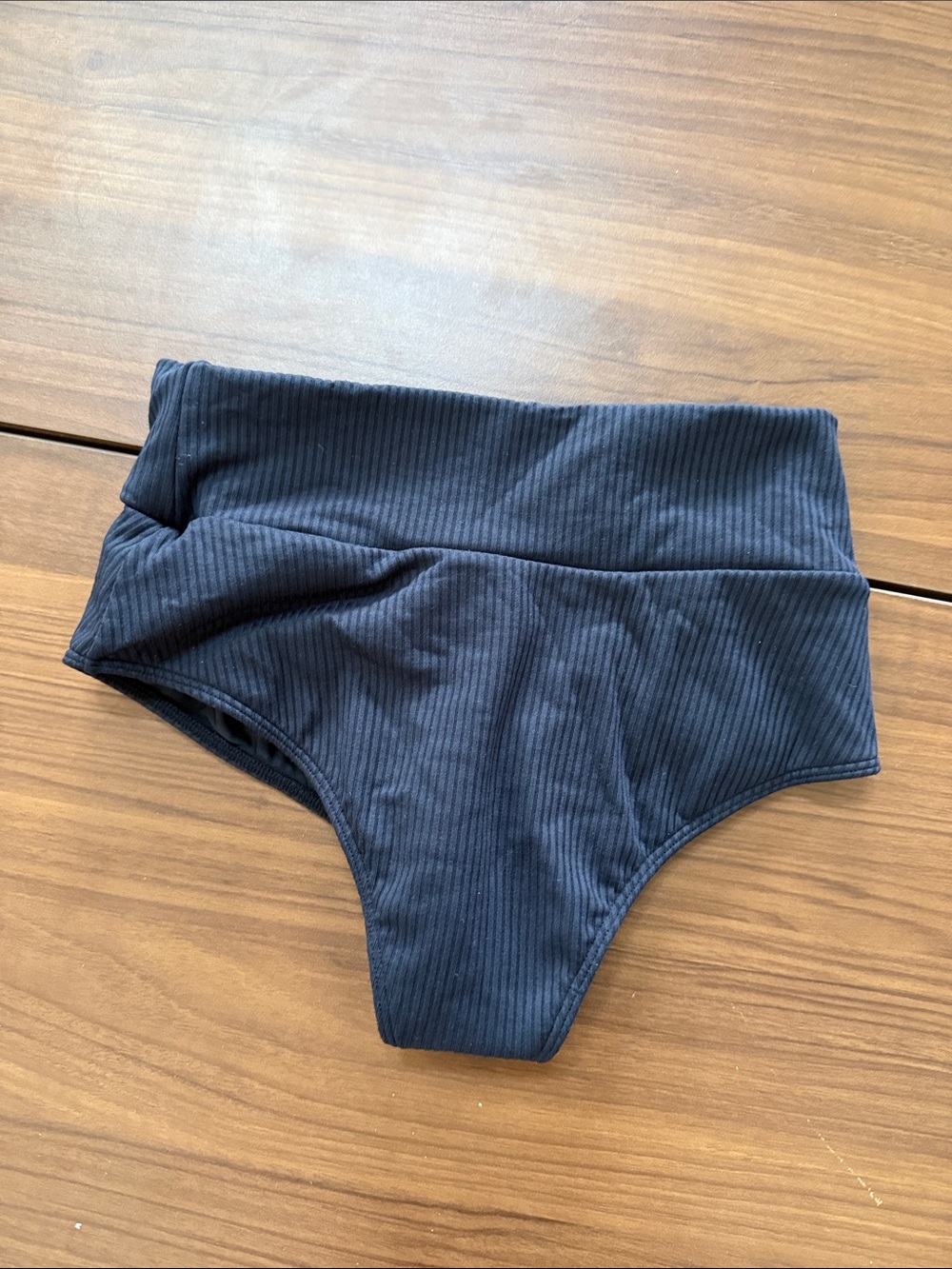 Montce High-Waist Ribbed Swim Bottoms - Black